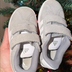 Adidas Kids Light Gray Velcro Sneakers
